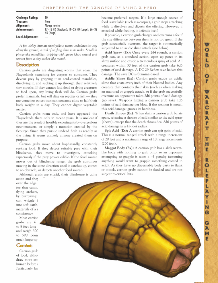 Acid Generation-Carrion Grubs-World of Warcraft Monster Guide