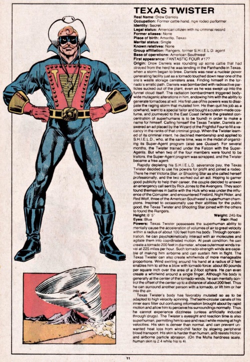 Air Manipulation-Texas Twister-Official Handbook of the Marvel Universe V1 #11