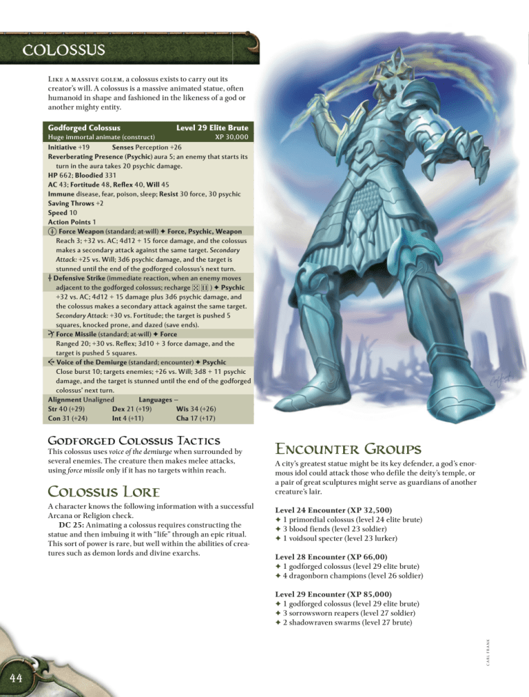 Animate Objects-Colossus-God Forged Colossus-D&D 4th Edition - Monster Manual 1