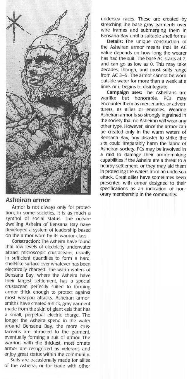 Armor (biological)-D&D-Asheiran Armor-Dragon Magazine Annual 1