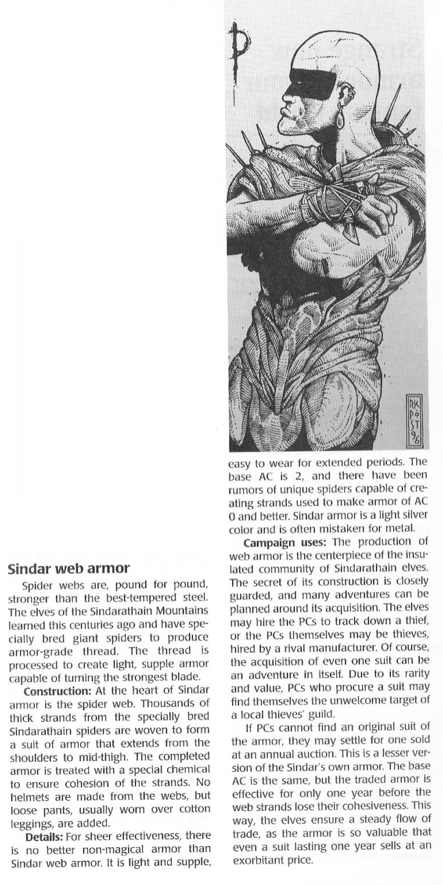 Armor (biological)-D&D-Sindar Web Army-Dragon Magazine Annual 1
