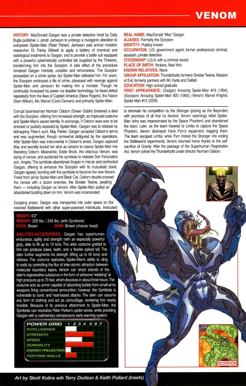 Armor (biological)-Venom-All-New OHOTMU A to Z #12