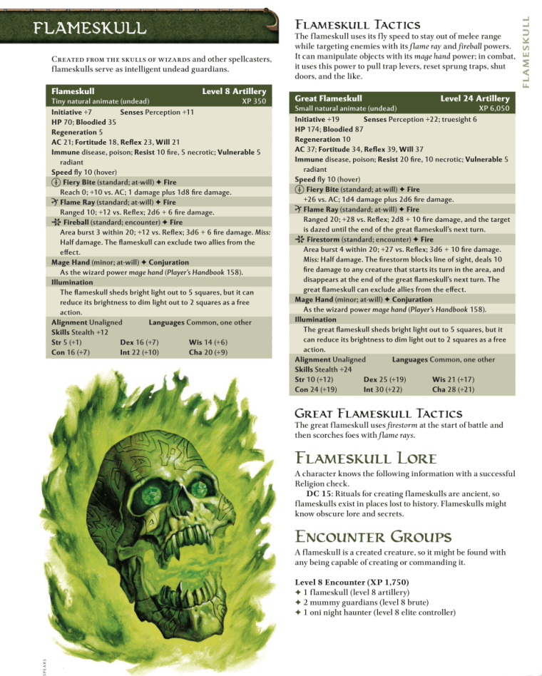 Body Part Disembodied-Flameskull-D&D 4th Edition - Monster Manual 1