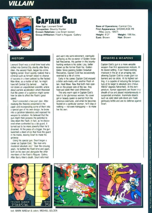 Cold Manipulation-Captain Cold-Who's Who in the DC Universe #13