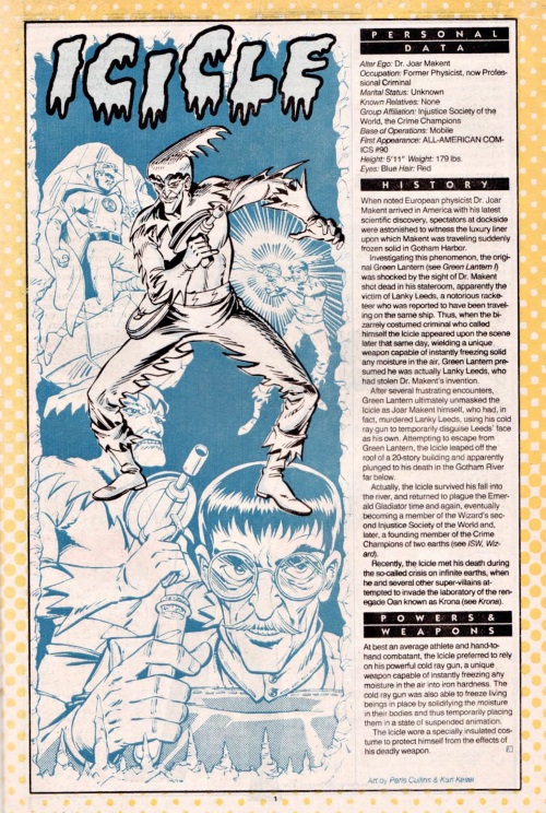 Cold Manipulation-Icicle-DC Who's Who #11