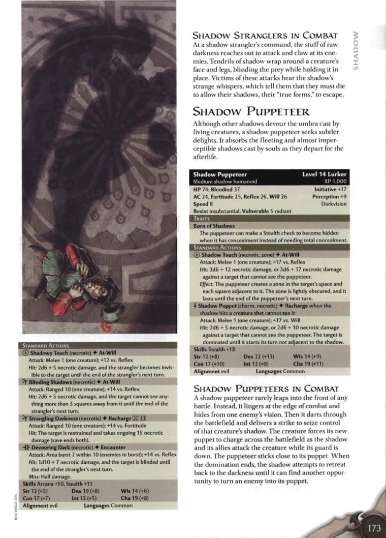 Darkness Mimicry-Shadow Strangler-D&D 4th Edition - Monster Manual 3