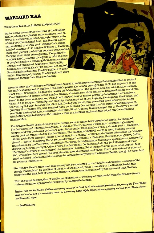 Darkness Mimicry-Warlord Kaa-Marvel Monsters-From the Files of Ulysses Bloodstone