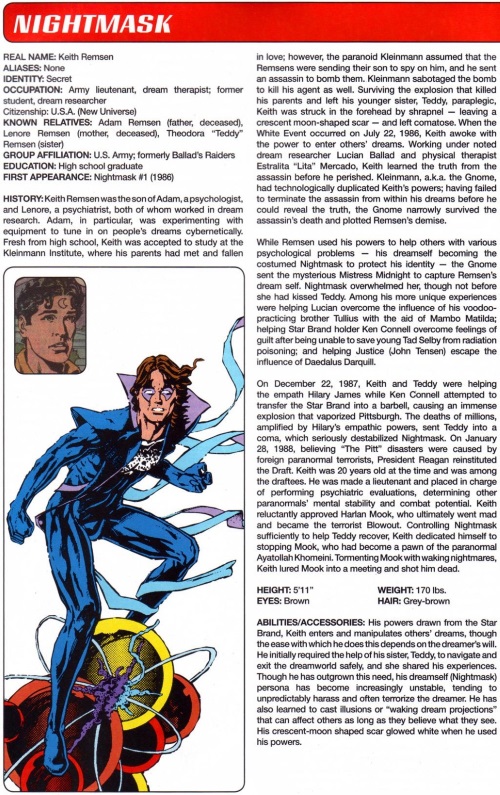 Dream Manipulation-Nightmask-Marvel Legacy The's Handbook #1 (1980)