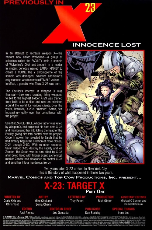 Duplication (gender)–X-23-Target X #1