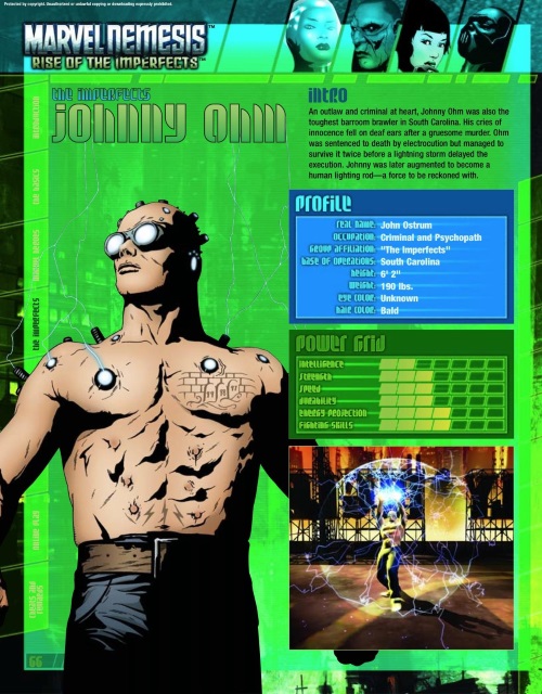 Electric Manipulation-Johnny Ohm-Marvel Nemesis - Rise of The Imperfects Official Game Guide