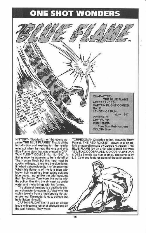 Fire Manipulation-Blue Flame-Official Golden-Age Hero and Heroine Directory #1