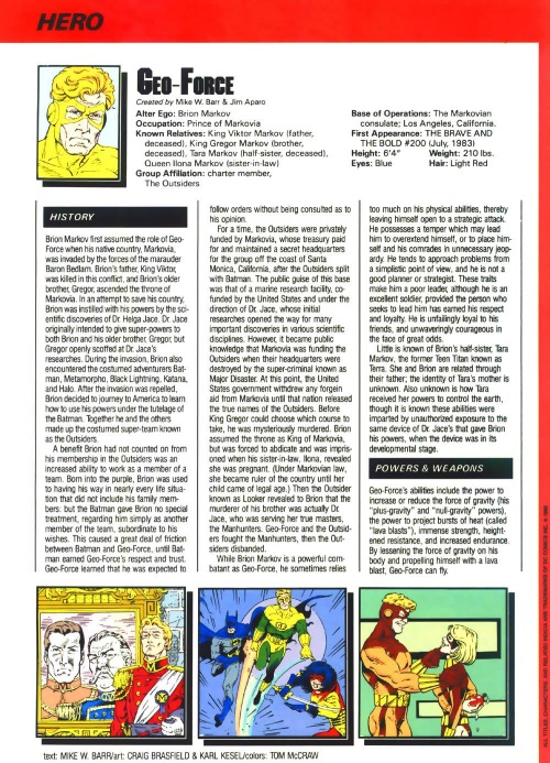 Gravity Manipulation-Geo-Force-Who's Who in the DC Universe #1