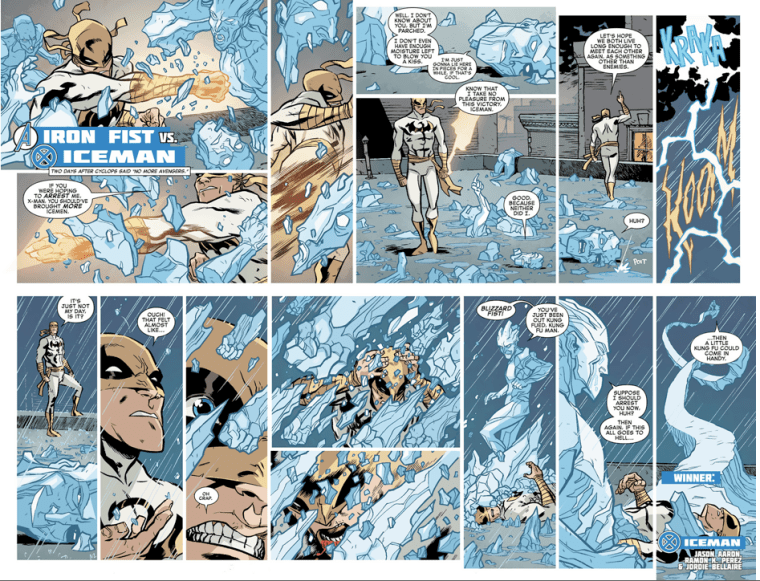 Ice Mimicry–Iceman vs Iron Fist-AvX VS #6 (Marvel)