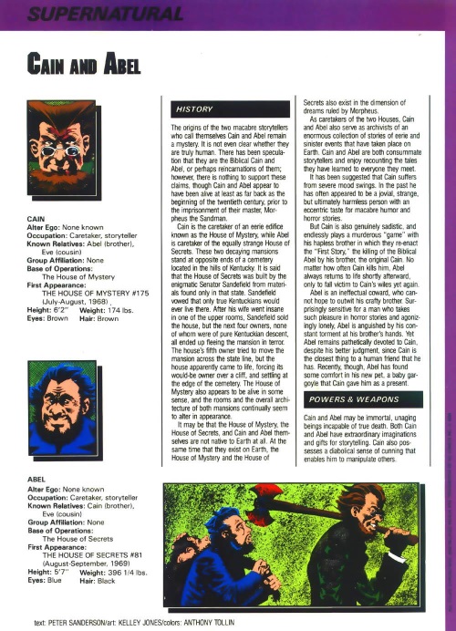 Immortality (self)-Cain and Abel- Who's Who in the DC Universe #1