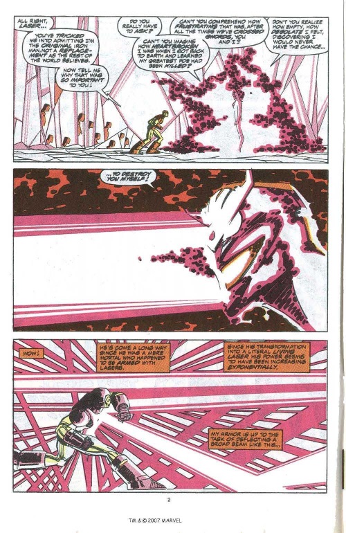 Light mimicry-Living Laser-The Invincible Iron Man V1 #260