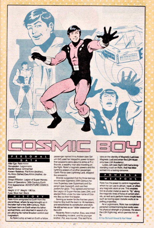 Magnetism Manipulation-Cosmic Boy-DC Who's Who V1 #5