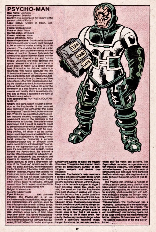 Mind Control (emotion)-Psycho-Man-Official Handbook of the Marvel Universe V1 #8