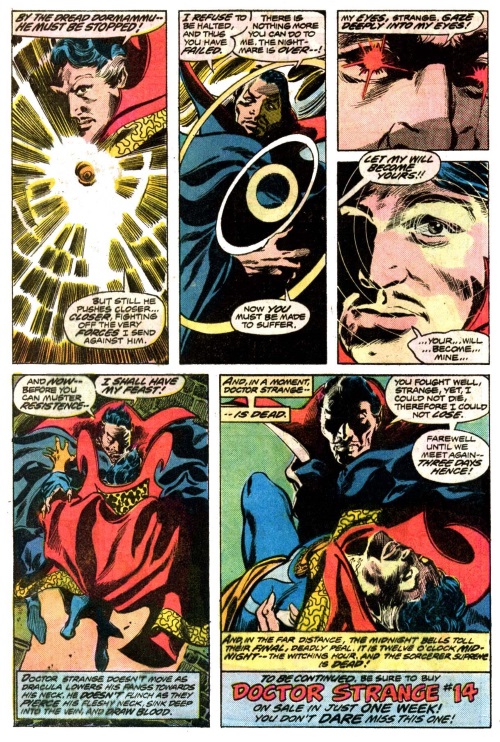 Mind Control (hypnotism)-Dracula vs Doctor Strange-Tomb of Dracula V1 #44
