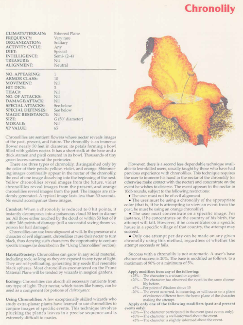plant-mimicry-chronolily-tsr-2158-monstrous-compendium-annual-volume-2