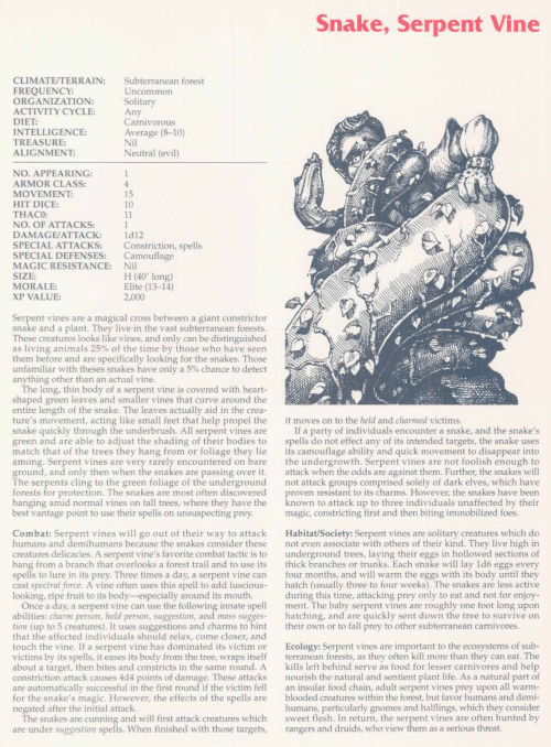 plant-mimicry-serpent-vine-tsr-2158-monstrous-compendium-annual-volume-2