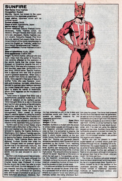 Plasma Manipulation-Sunfire-Official Handbook of the Marvel Universe V1 #11