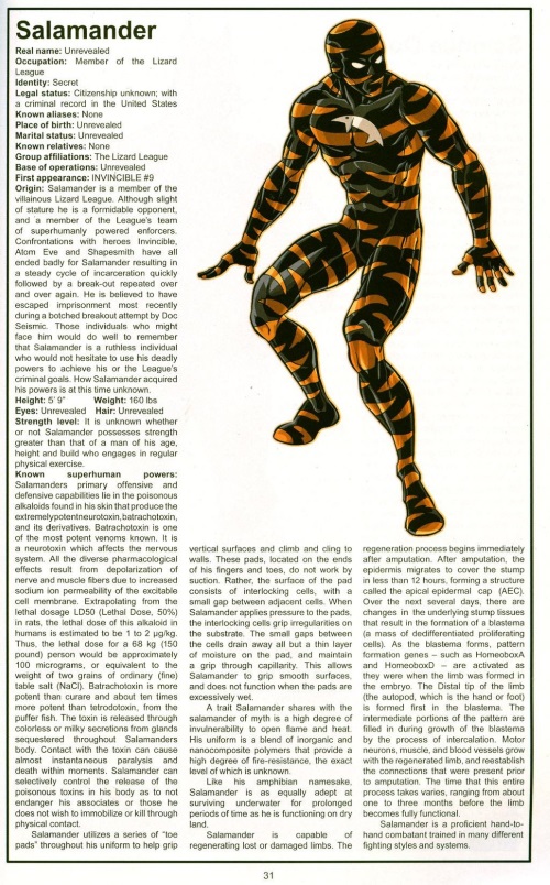 Poison Generation-Salamander-The Official Handbook of the Invincible Universe #2