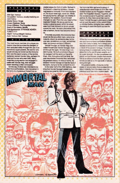 Reincarnation (self)-Immortal Man-Who's Who #11 (DC)