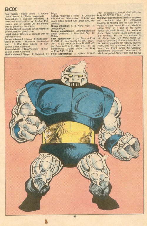 Technomimicry-Box of Alpha Flight-Official Handbook of the Marvel Universe V2 #2