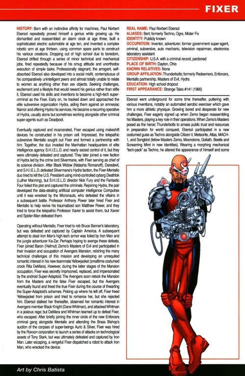 Technopathy-Fixer (Marvel)-All-New OHOTMU A to Z #4