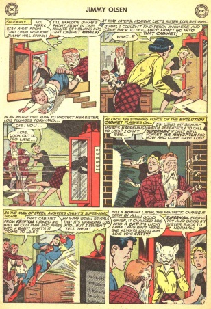 Transmutation (animal)-Lois Lane turned into cat- Jimmy Olsen V1 #66