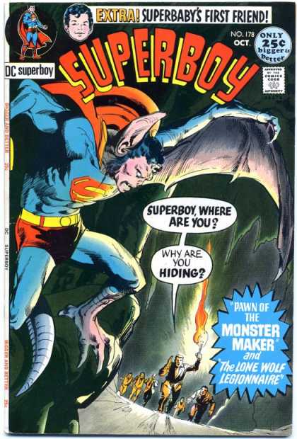 Transmutation (animal)-Superboy turned into bat-Superboy V1 #178