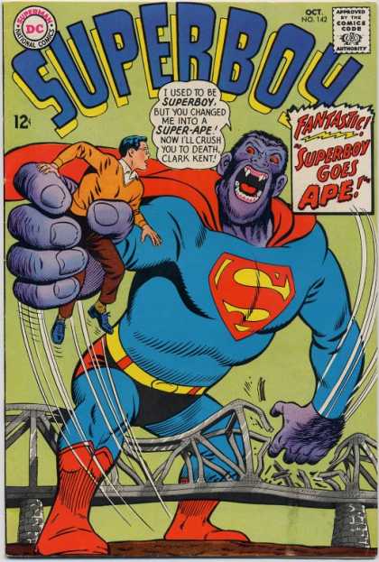 Transmutation (animal)-Superboy turned into Gorilla-Superboy V1 #142