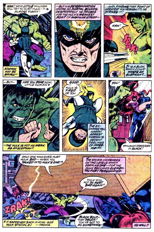 Weakness Detection–Karnak vs Hulk-Inhumans V1 #12