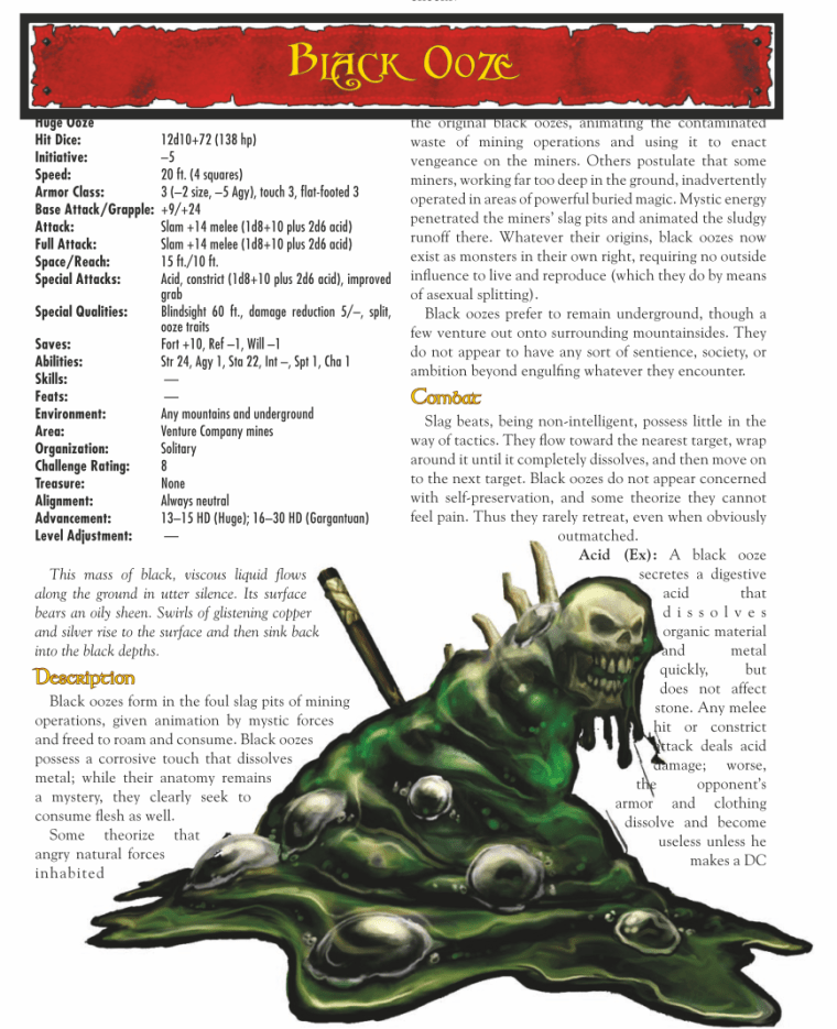 Amorphous Mimicry-WOW-Black Ooze-World of Warcraft Monster Guide