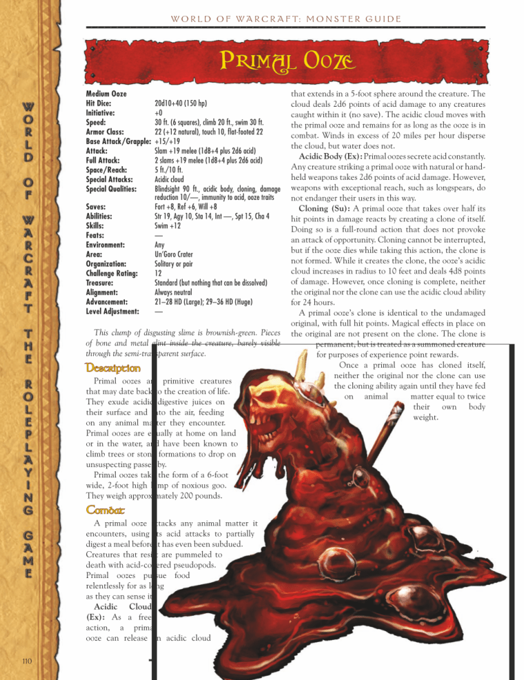 Amorphous Mimicry-WOW-Primal Ooze-World of Warcraft Monster Guide