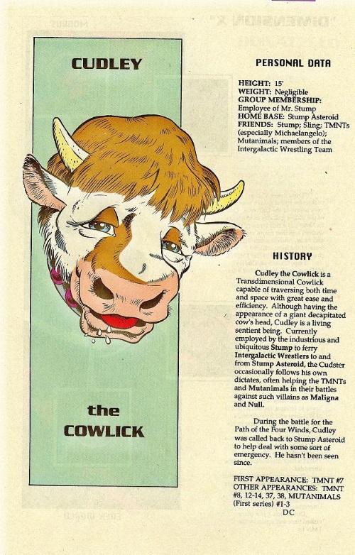 Bovine Mimicry-Cudley the Cowlick-TMNT Mutant Universe Sourcebook #1