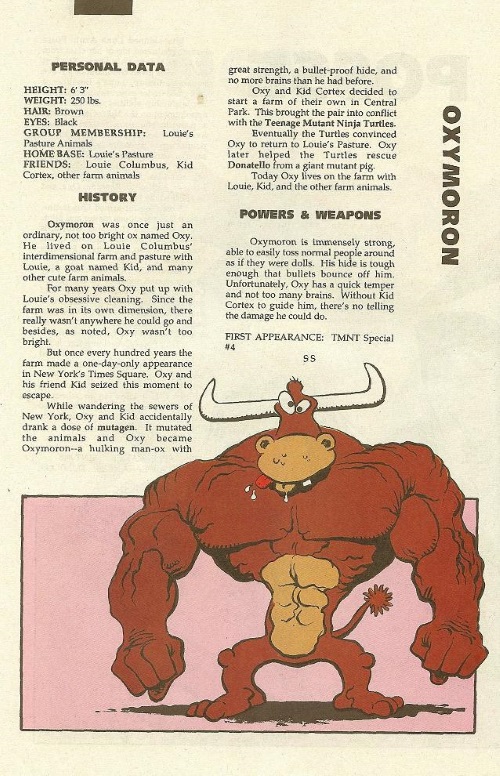 Bovine Mimicry-Oxymoron-TMNT Mutant Universe Sourcebook #3