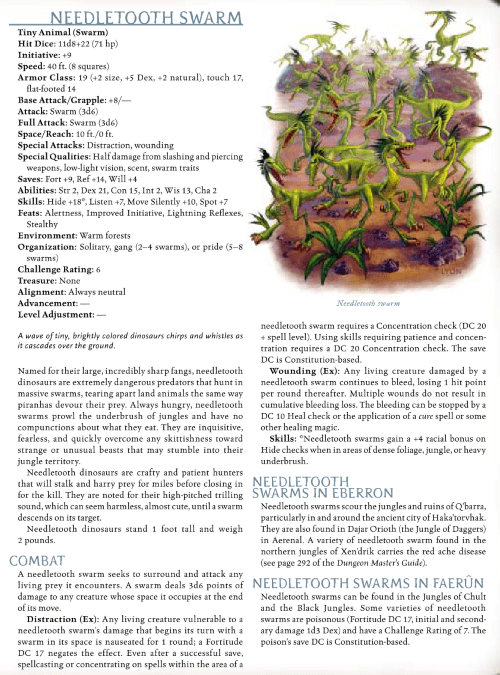 dinosaur-mimicry-needletooth-swarm-dd-3-5-monster-manual-iii