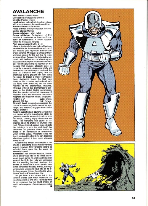 Earth Quake Generation-Avalanche-Official Handbook of the Marvel Universe V2 #1