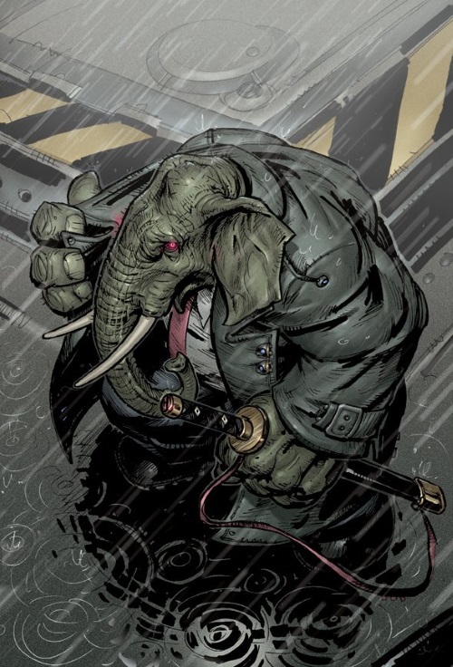 Elephantidae Mimicry-Ebony Hide-Elephantmen (Image)