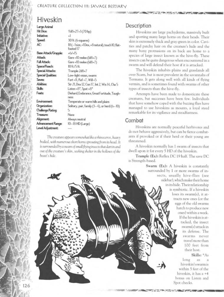 Rhino Mimicry-D&D-Hiveskin-Creature Collection III. Savage Bestiary