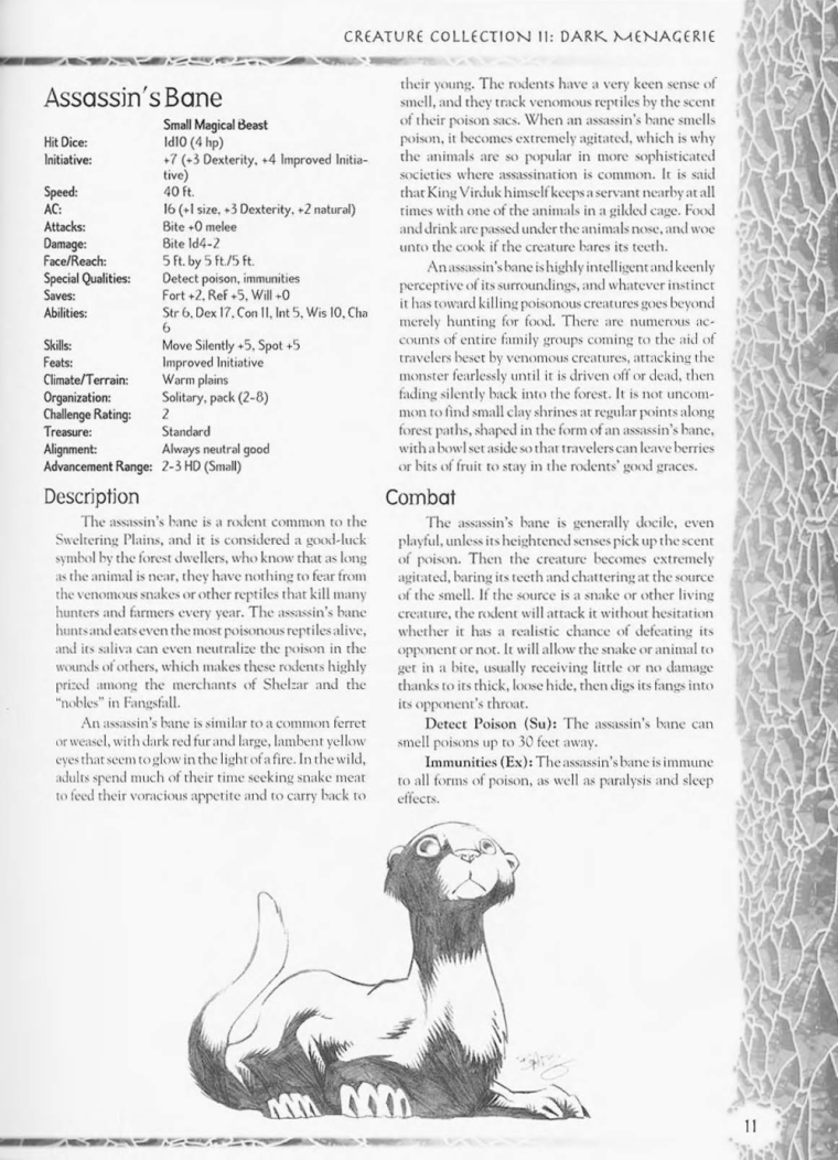 Rodent Mimicry-D&D-AN-Assasin's Bane-Creature Collection II. Dark Menagerie