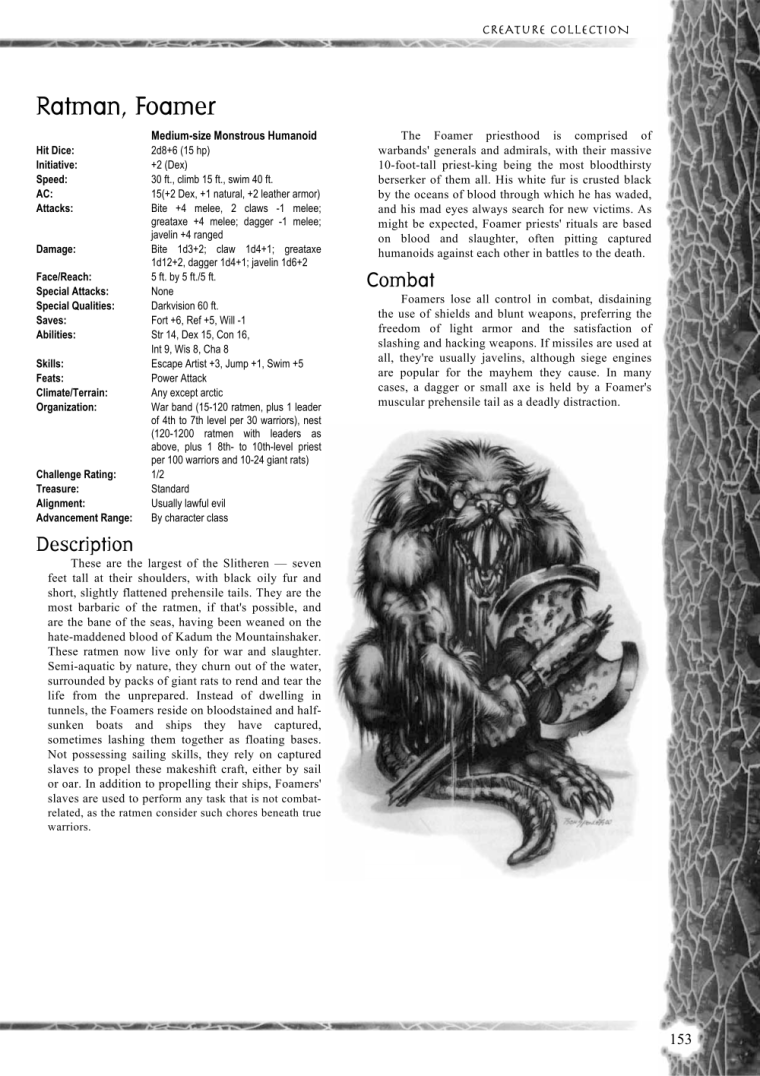 Rodent Mimicry-D&D-RM-Foamer Ratman-Creature Collection I