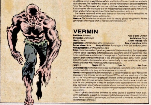 Rodent Mimicry-Marvel-Vermin-Official Handbook of the Marvel Universe V1 #12