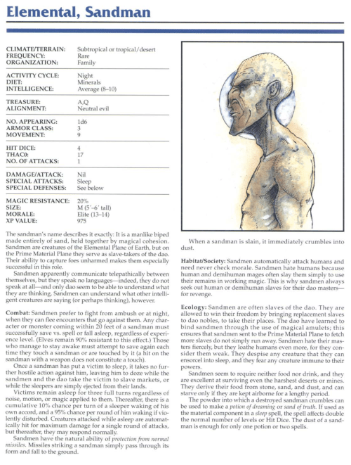 sand-mimicry-elemental-sandman-tsr-2145-monstrous-compendium-annual-volume-1