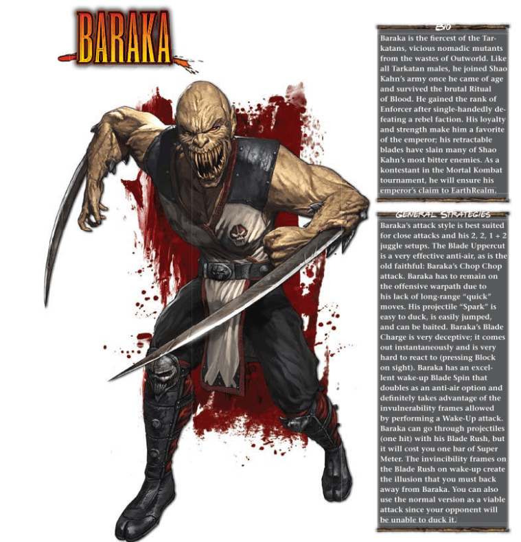 Appendages (blades)-Baraka-Mortal Kombat 9 (2011) Prima Guide