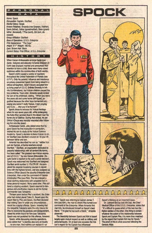Hybrid Mimicry-2-Spock-Who's Who in Star Trek #2 (1987)