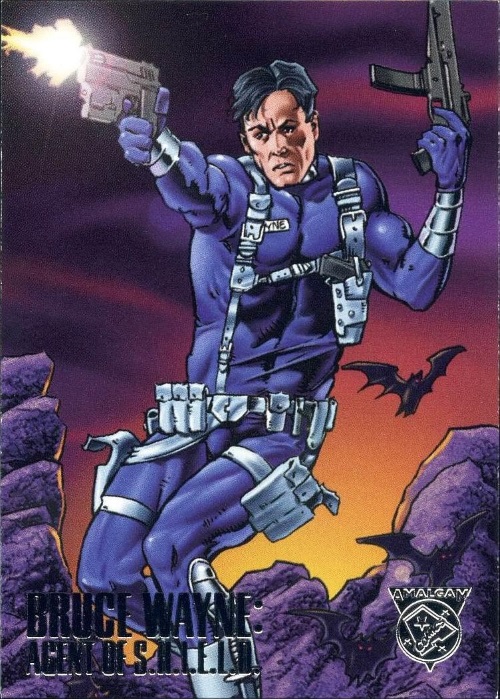 Merging (universes)-Bruce Wayne Agent of SHIELD-Amalgam trading cards