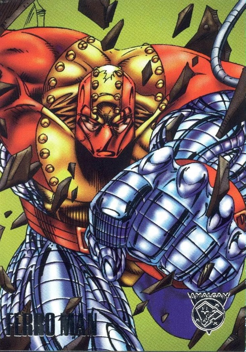 Merging (universes)-Ferro Man-Amalgam trading cards