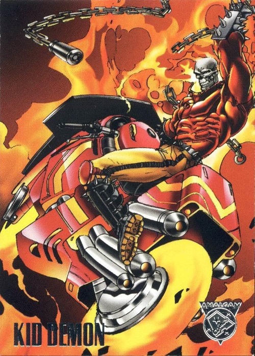 Merging (universes)-Kid Demon-Amalgam trading cards